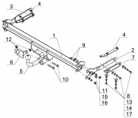 Фаркоп NS 26 для NISSAN Juke 2WD 2010-2014  2014-, Автос, нагрузка 1500/75 кг. С подрезкой бампера от магазина ФаркопРос